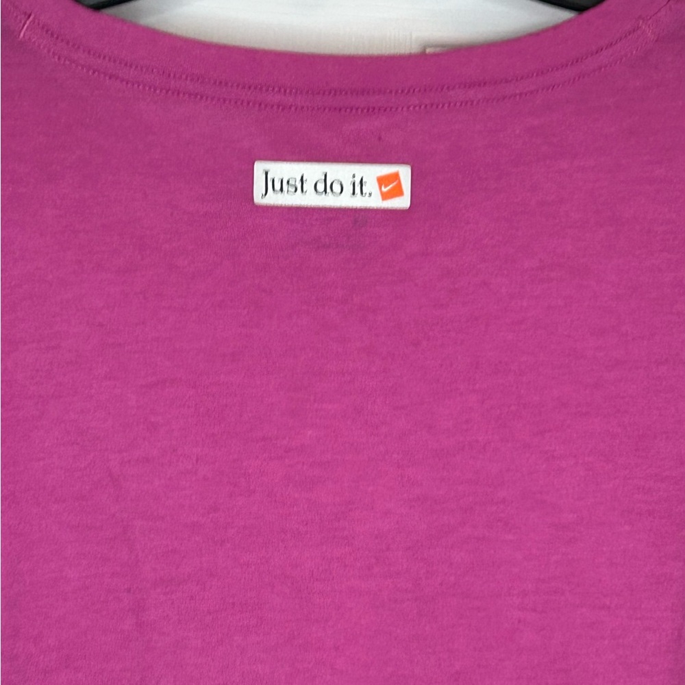 Nike Dri-Fit Pink Cropped Pocket Tee Just Do It T-Shirt Women’s XL - Picture 2 of 7